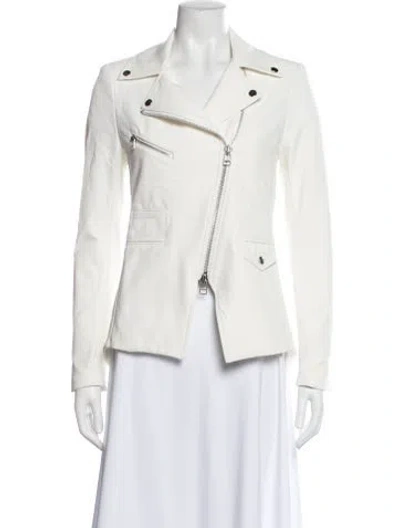 Pre-owned Veronica Beard Biker Jacket In White