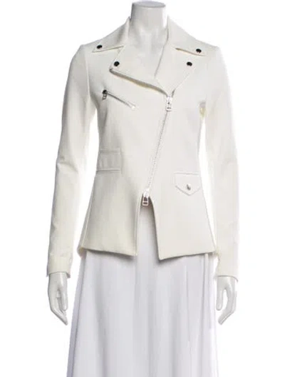 Pre-owned Veronica Beard Biker Jacket In White