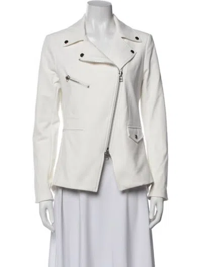 Pre-owned Veronica Beard Biker Jacket In White