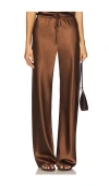 Veronica Beard Billie Silk-blend Straight Pants In Brown