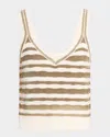 Veronica Beard Binetto Stripe Knit Tank Top In Off Whitegold
