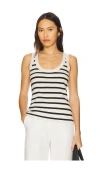 Veronica Beard Birke Cashmere Tank In Ivory & Black