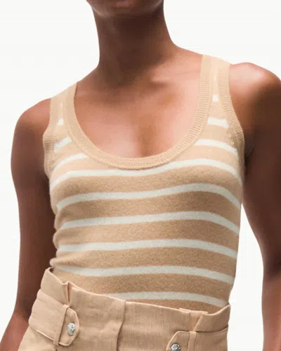 Veronica Beard Birke Striped Cashmere Tank In Brown