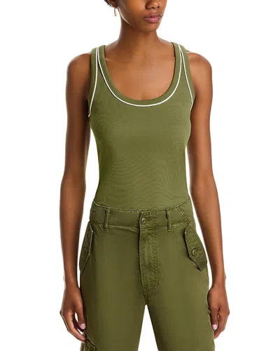 Veronica Beard Birke Contrast Tank In Green