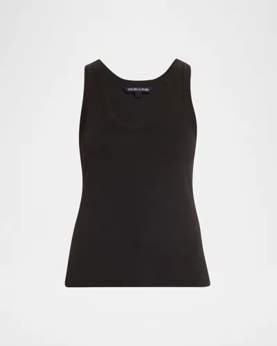 Veronica Beard Birke Scoop-neck Tank Top In Black