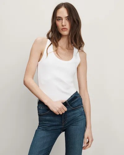 Veronica Beard Birke Scoopneck Tank Top In White