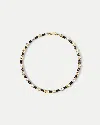Veronica Beard Black Enamel And Crystal Barrel Necklace In Black