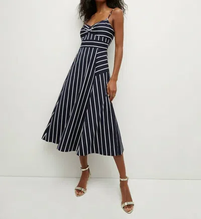 Veronica Beard Blige Dress In Navy White Stripe In Navy/white