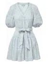 Veronica Beard Bobbie Puff-sleeve Dress In Blue