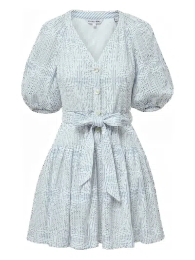 Veronica Beard Bobbie Puff-sleeve Dress In Blue