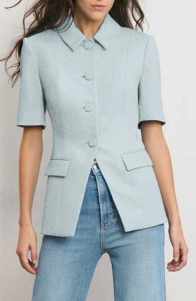 Veronica Beard Bodie Floral Embroidery Jacket In Blue