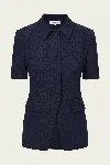 Veronica Beard Bodie Floral Embroidery Elbow Sleeve Dickey Jacket