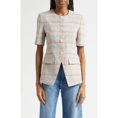 Veronica Beard Bodie Plaid Jacket In Gray