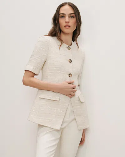 Veronica Beard Bodie Tweed Jacket In Sand