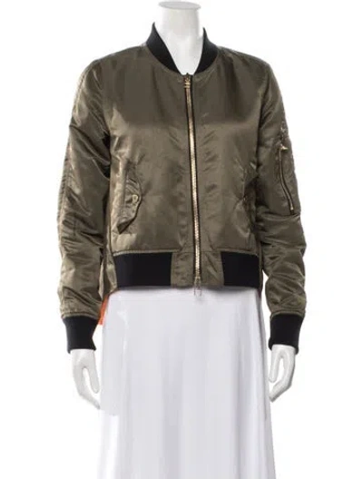 Pre-owned Veronica Beard Bomber Jacket In Green
