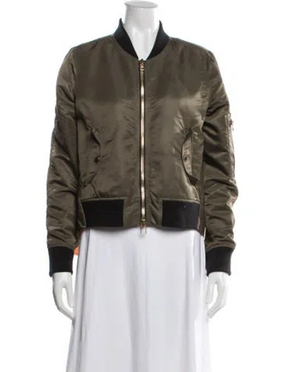 Pre-owned Veronica Beard Bomber Jacket In Green