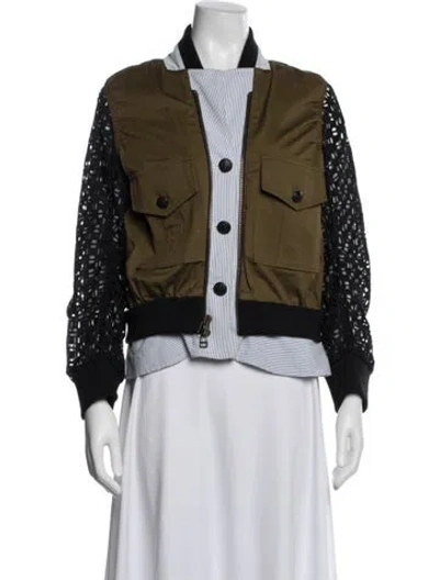 Pre-owned Veronica Beard Bomber Jacket In Green