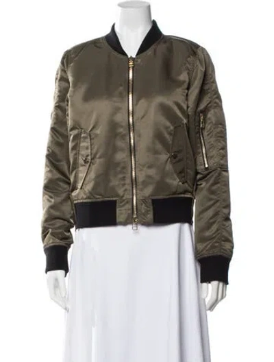 Pre-owned Veronica Beard Bomber Jacket In Green