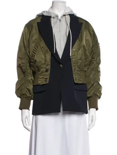 Pre-owned Veronica Beard Bomber Jacket In Green