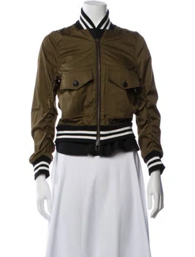 Pre-owned Veronica Beard Bomber Jacket In Green
