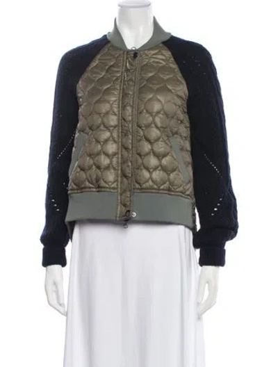 Pre-owned Veronica Beard Bomber Jacket In Green