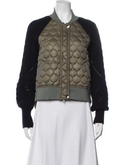 Pre-owned Veronica Beard Bomber Jacket In Green