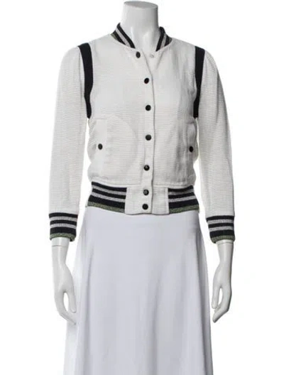Pre-owned Veronica Beard Bomber Jacket In White