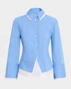 Veronica Beard Bonnie Layered Look Shirt In Blue