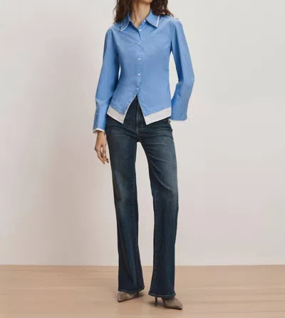 Veronica Beard Bonnie Button-down Shirt In Cadet In Multi