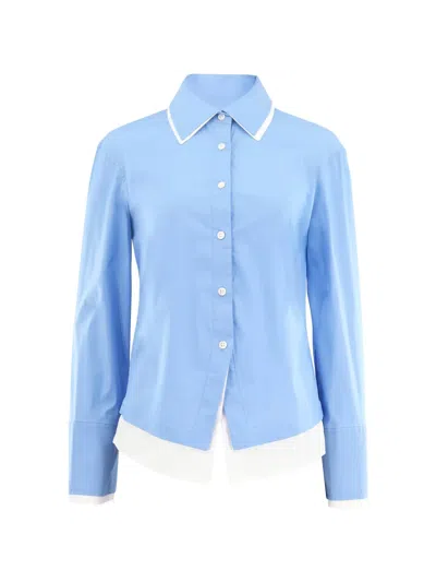 Veronica Beard Bonnie Contrasting Shirt In Blue