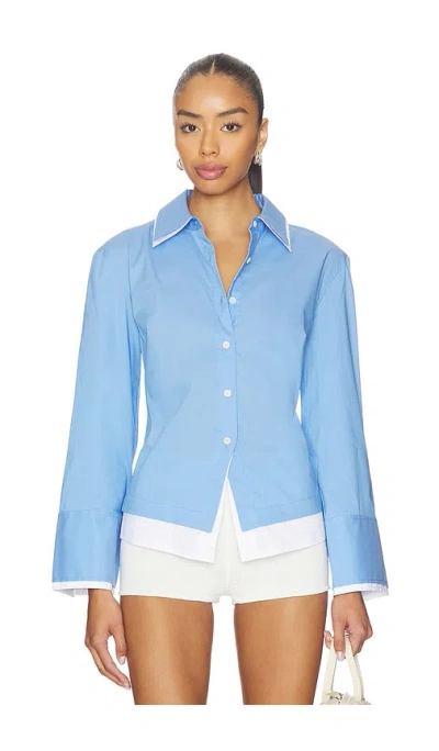Veronica Beard Bonnie Button-down Shirt In Cadet In Multi