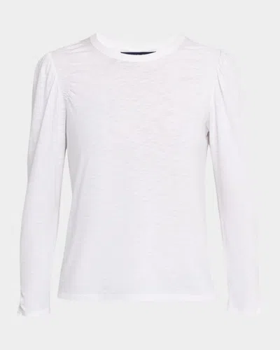 Veronica Beard Bouvet Puff-sleeve Tee In White