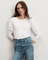 Veronica Beard Bouvet Smocked-shoulder T-shirt In White