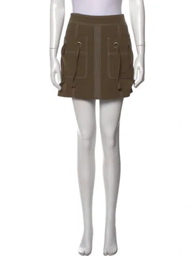 Pre-owned Veronica Beard Bow Accents Mini Skirt In Green