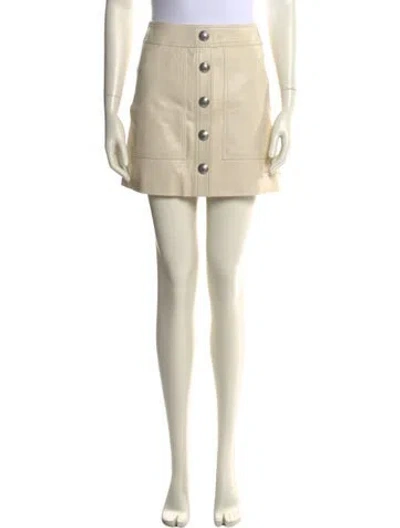 Pre-owned Veronica Beard Bow Accents Mini Skirt In Neutral