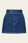 Veronica Beard Bowen Denim Mini Skirt In Indigo Rinse
