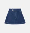 Veronica Beard Bowen Denim Miniskirt In Indigo Rinse