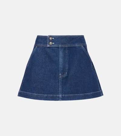 Veronica Beard Bowen Denim Miniskirt In Indigo Rinse