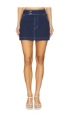 Veronica Beard Bowen Denim Mini Skirt In Indigo Rinse In Blue
