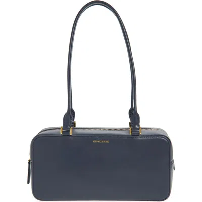 Veronica Beard Boxy Leather Shoulder Bag In Blue
