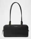 Veronica Beard Boxy Leather Shoulder Bag In Black