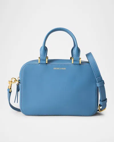Veronica Beard Boxy Leather Top-handle Bag In Blue