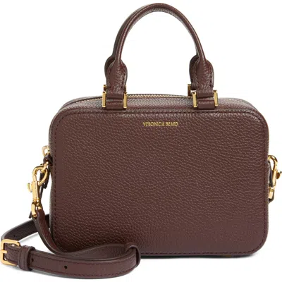 Veronica Beard Boxy Top Handle Leather Bag In Purple