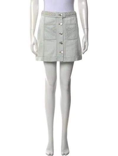 Pre-owned Veronica Beard Braided Accents Mini Skirt In Blue