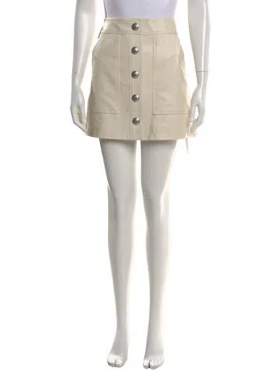 Pre-owned Veronica Beard Braided Accents Mini Skirt In Neutral