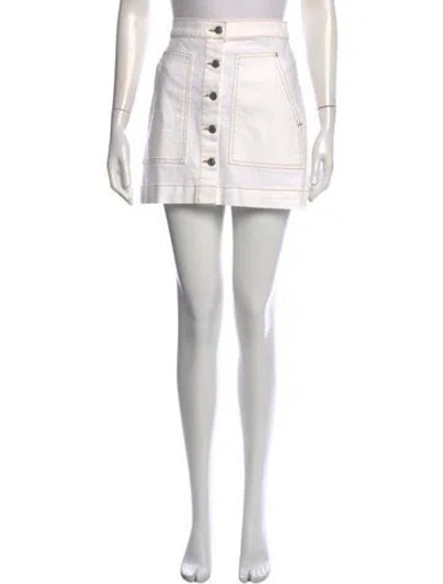 Pre-owned Veronica Beard Braided Accents Mini Skirt In Neutral