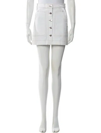 Pre-owned Veronica Beard Braided Accents Mini Skirt In White