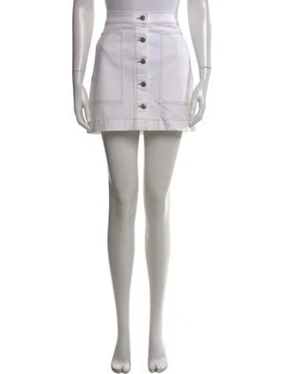 Pre-owned Veronica Beard Braided Accents Mini Skirt In White