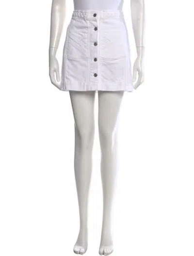 Pre-owned Veronica Beard Braided Accents Mini Skirt In White