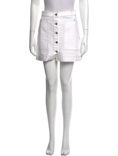 Pre-owned Veronica Beard Braided Accents Mini Skirt In White